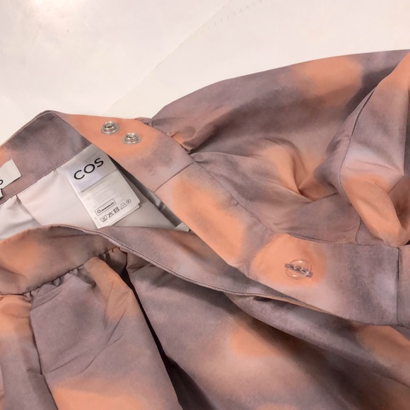 COS 38 Skirt Pleated Full Light Purple Peach pink Adjustable snap Waist Excellen - Picture 10 of 15